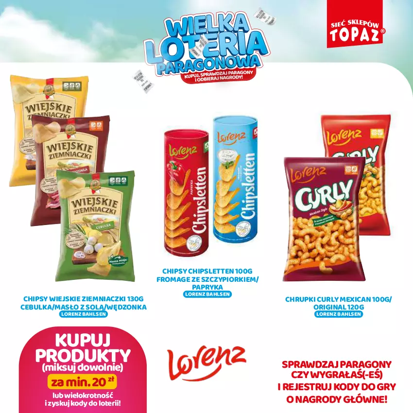 Gazetka promocyjna Topaz - Gazetka - ważna 19.08 do 13.10.2024 - strona 37 - produkty: Chipsy, Chrupki, Gin, Gra, Gry, Lorenz, Masło, Papryka