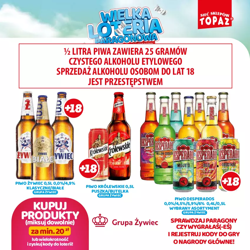 Gazetka promocyjna Topaz - Gazetka - ważna 19.08 do 13.10.2024 - strona 57 - produkty: Desperados, Gra, Gry, Królewski, Piwa, Piwo