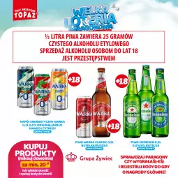 Gazetka promocyjna Topaz - Gazetka - Gazetka - ważna od 13.10 do 13.10.2024 - strona 56 - produkty: Piwa, Piwo, Gin, Gry, Gra, Napój energetyczny, Heineken, Warka, Arbuz, Mango, Napój