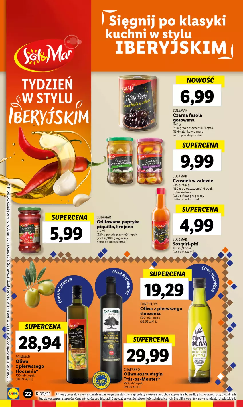 Gazetka promocyjna Lidl - TYDZIEŃ W STYLU IBERYJSKIM - ważna 25.09 do 30.09.2023 - strona 10 - produkty: Czosnek, Fa, Fasola, Gin, Grill, LG, Monte, Oliwa z oliwek, Papryka, Sos