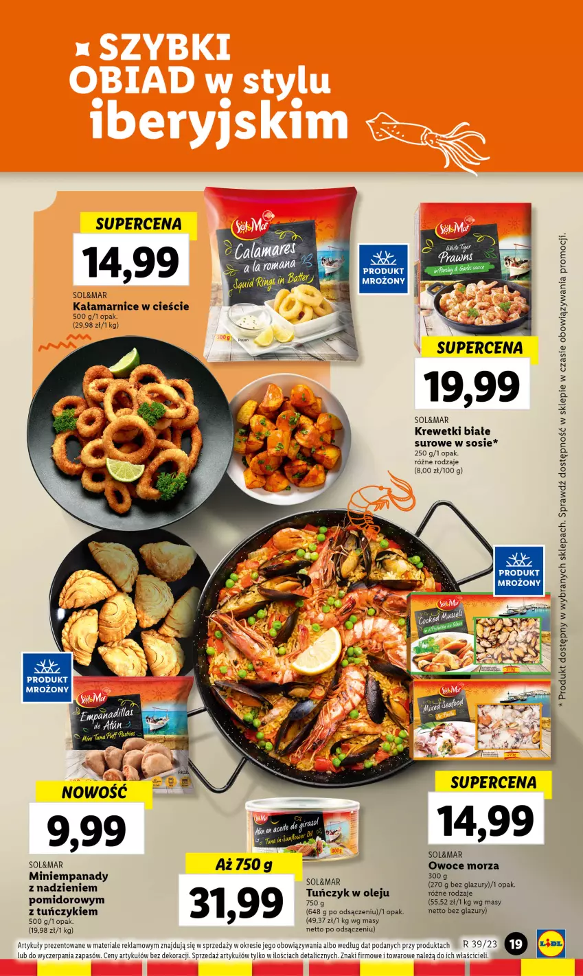 Gazetka promocyjna Lidl - TYDZIEŃ W STYLU IBERYJSKIM - ważna 25.09 do 30.09.2023 - strona 7 - produkty: Krewetki, Lazur, LG, Olej, Owoce, Owoce morza, Sos, Tuńczyk