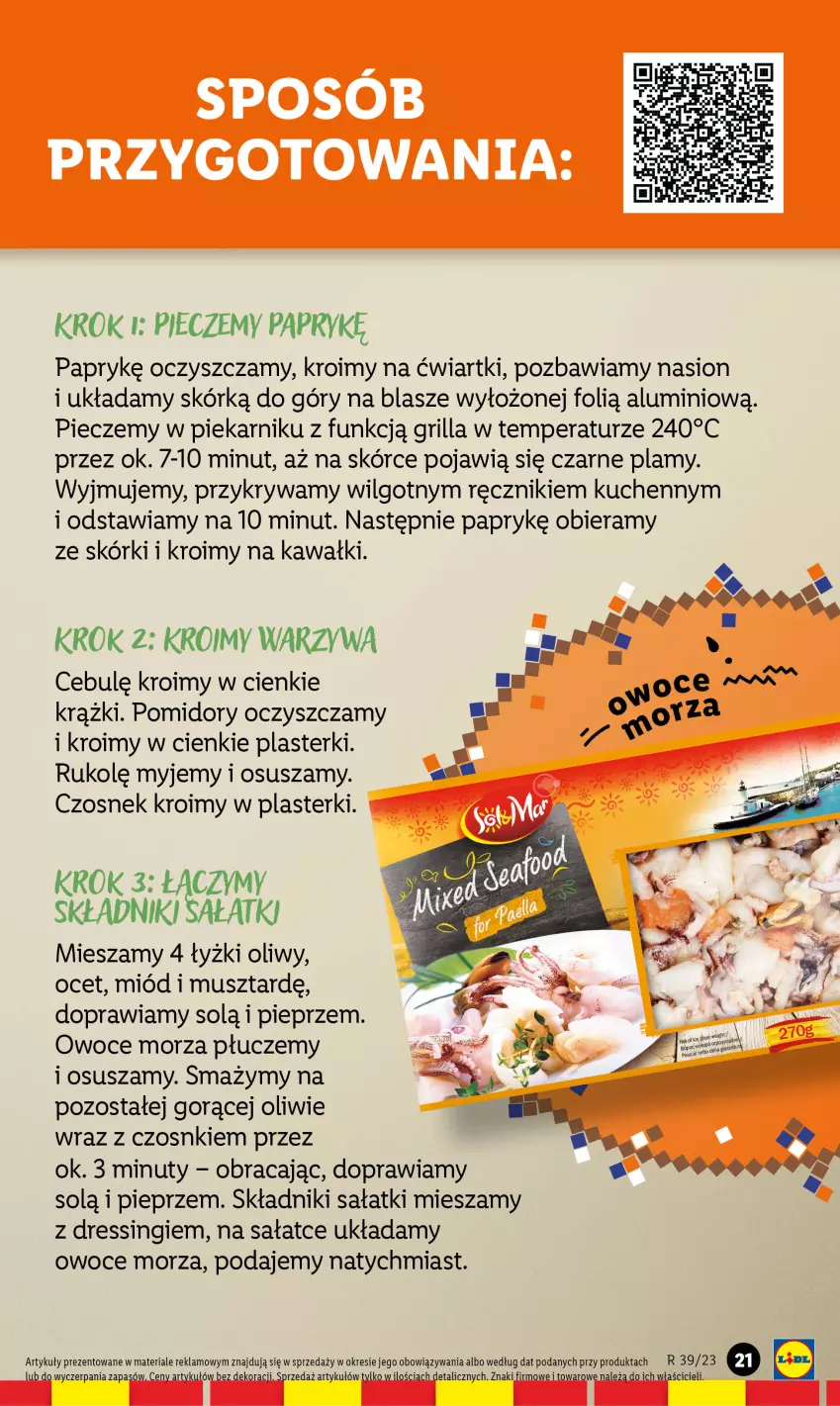 Gazetka promocyjna Lidl - TYDZIEŃ W STYLU IBERYJSKIM - ważna 25.09 do 30.09.2023 - strona 9 - produkty: Czosnek, Dres, Grill, Kawa, LG, Miód, Mus, Nuty, Ocet, Owoce, Owoce morza, Piec, Piekarnik, Pieprz, Plasterki, Pomidory, Ręcznik, Sałat, Warzywa