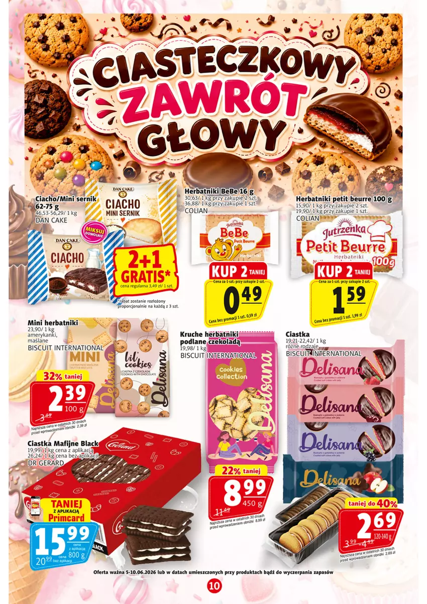 Gazetka promocyjna Prim Market - ważna 05.06 do 10.06.2026 - strona 10 - produkty: Bezy, Ciastka, Dan Cake, Dr Gerard, Herbatniki, Herbatniki Petit Beurre, Lack, LG, Por, Ser