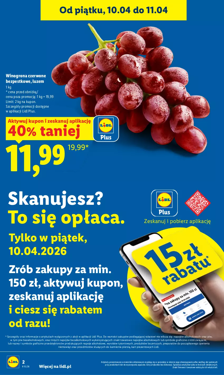 Gazetka promocyjna Lidl - Gazetka ważna od 9.04 do 11.04 - ważna 09.04 do 11.04.2026 - strona 2 - produkty: Gra, Karmi, Napoje, Wino, Winogrona, Znicz