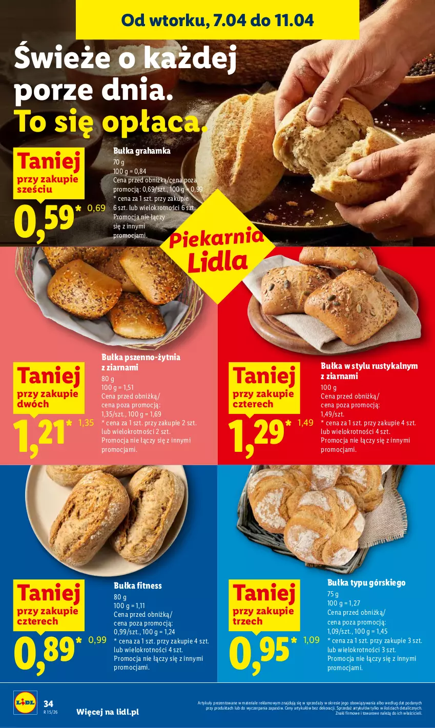 Gazetka promocyjna Lidl - Gazetka ważna od 9.04 do 11.04 - ważna 09.04 do 11.04.2026 - strona 32 - produkty: Bułka, Bułka fitness, Bułka grahamka, Gra, Por, Rust
