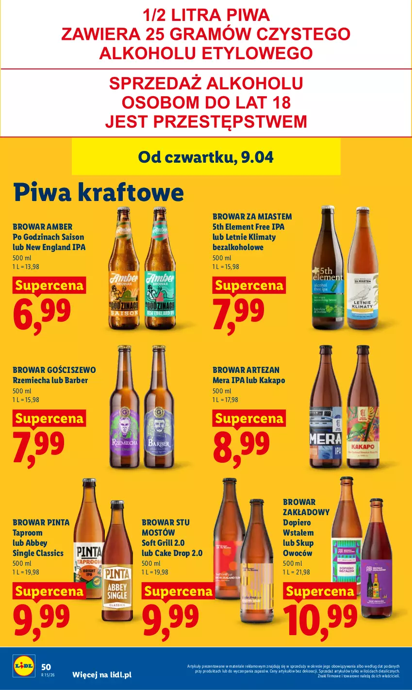 Gazetka promocyjna Lidl - Gazetka ważna od 9.04 do 11.04 - ważna 09.04 do 11.04.2026 - strona 50 - produkty: Grill, Piwa