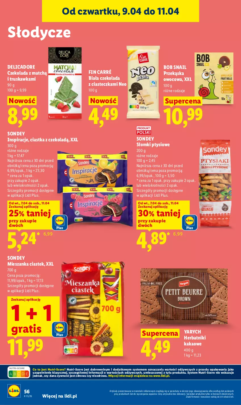 Gazetka promocyjna Lidl - Gazetka ważna od 9.04 do 11.04 - ważna 09.04 do 11.04.2026 - strona 56 - produkty: Ciastka, Czekolada, Gra, Herbatniki, Kakao, Stek