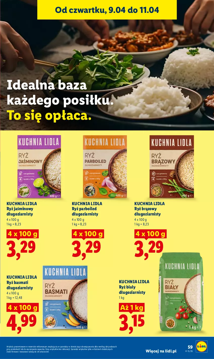 Gazetka promocyjna Lidl - Gazetka ważna od 9.04 do 11.04 - ważna 09.04 do 11.04.2026 - strona 59 - produkty: Kuchnia, Ryż, Ryż basmati, Ryż biały, Ryż parboiled