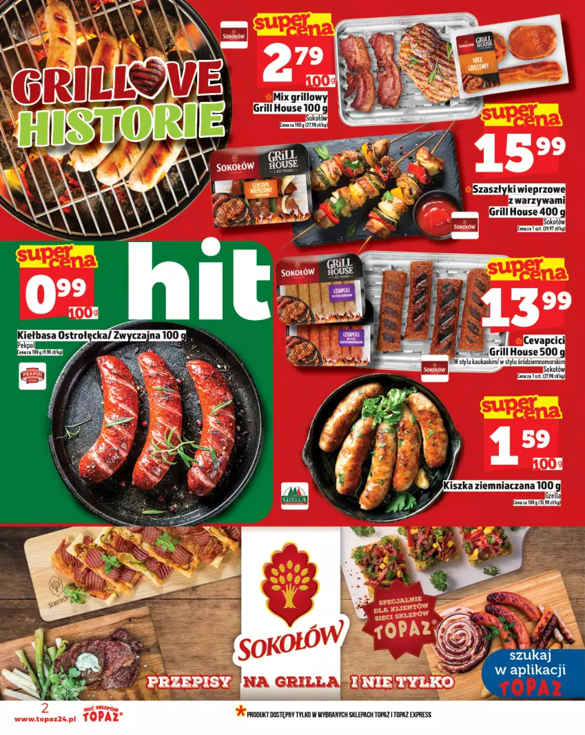 Gazetka promocyjna Topaz - Gazetka - ważna 07.08 do 13.08.2025 - strona 2 - produkty: Grill, Kask, Sok, Sokołów, Top