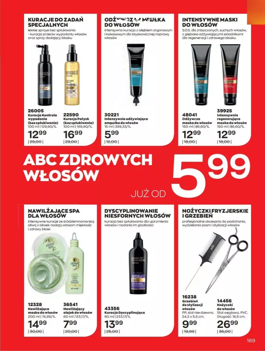 Gazetka promocyjna Avon - Czerwiec - ważna 01.06 do 30.06.2021 - strona 189 - produkty: Kokos, Maska, Maska do włosów, Noż, Nożyczki, Olej, Regenerująca maska