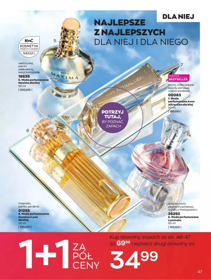 Gazetka promocyjna Avon - Czerwiec - ważna 01.06 do 30.06.2021 - strona 47 - produkty: Nektar, Nektarynka, Perfum, Premiere, Woda, Woda perfumowana