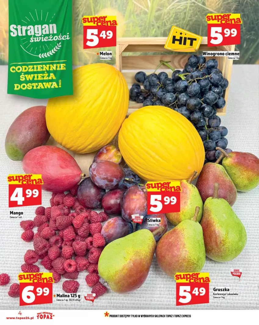 Gazetka promocyjna Topaz - Gazetka - ważna 11.09 do 17.09.2025 - strona 4 - produkty: Melon, Top
