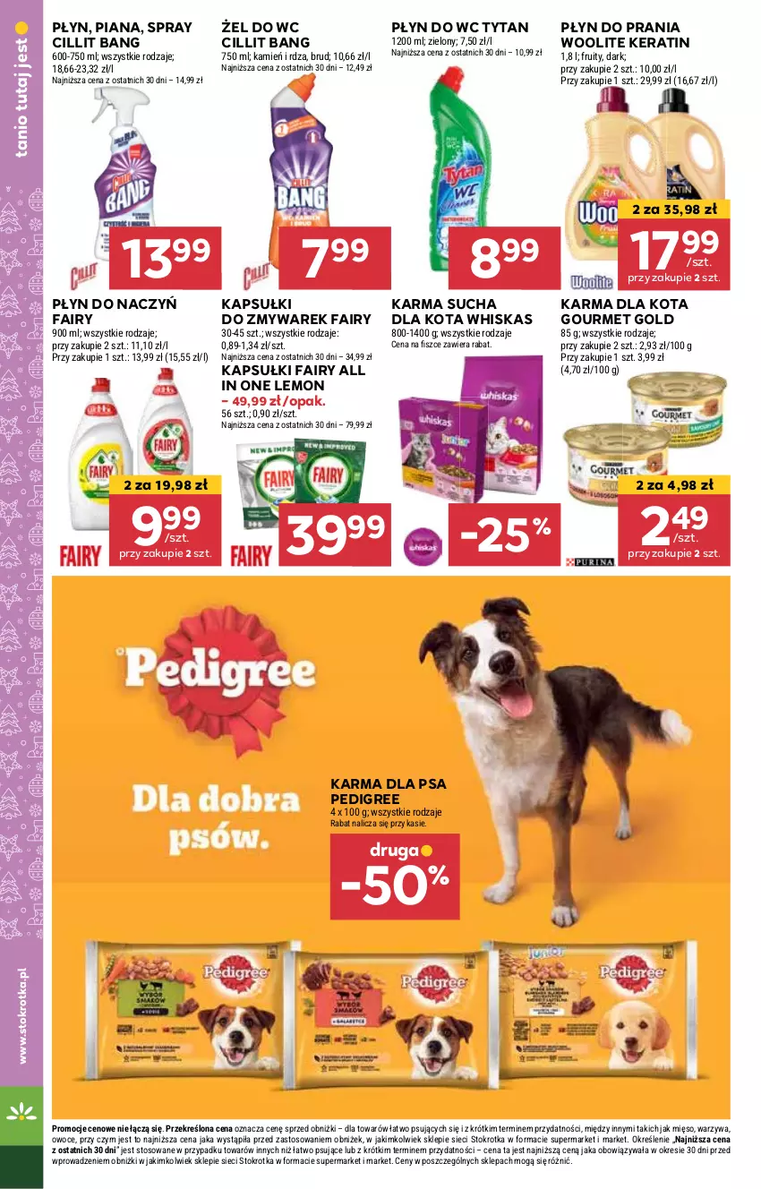 Gazetka promocyjna Stokrotka - Supermarket - ważna 21.11 do 27.11.2024 - strona 28 - produkty: Cillit Bang, Fa, Fairy, Gourmet Gold, Mięso, Owoce, Pedigree, Płyn do prania, Płyn do wc, Tytan, Warzywa, Whiskas, Woolite