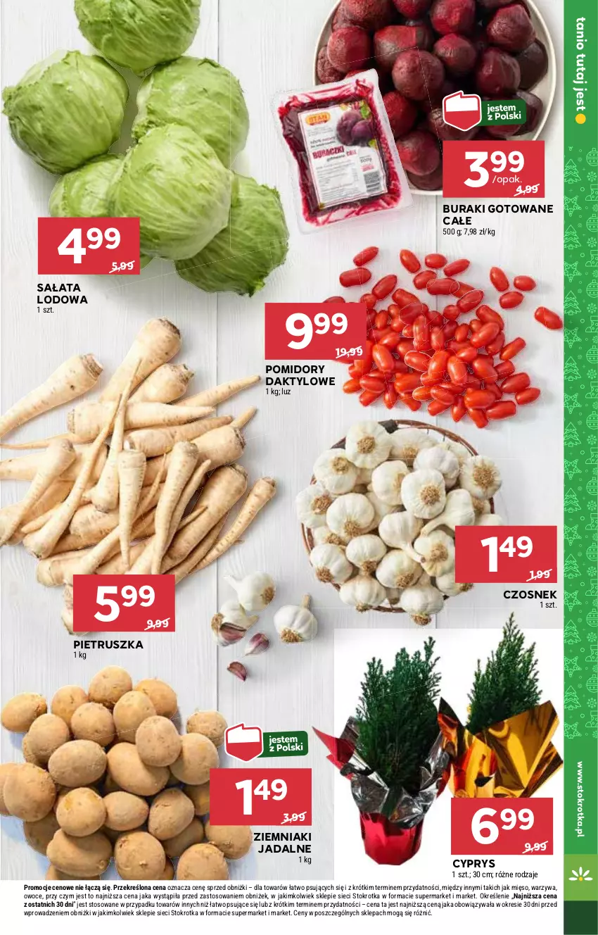 Gazetka promocyjna Stokrotka - Supermarket - ważna 21.11 do 27.11.2024 - strona 9 - produkty: Buraki, Czosnek, Mięso, Owoce, Pietruszka, Pomidory, Sałat, Sałata lodowa, Warzywa, Ziemniaki