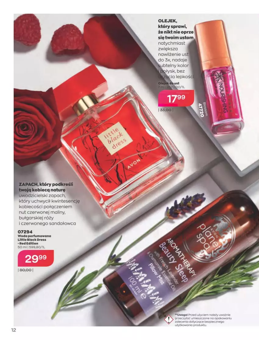 Gazetka promocyjna Avon - Katalog Avon 10/2021 kampania październik - ważna 01.09 do 31.10.2021 - strona 12 - produkty: Dres, Lack, Maliny, Olej, Perfum, Sandał, Woda, Woda perfumowana