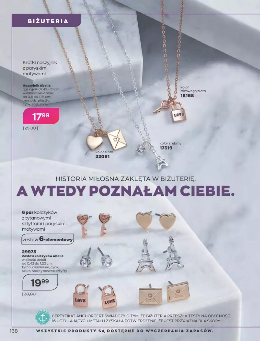 Gazetka promocyjna Avon - Katalog Avon 10/2021 kampania październik - ważna 01.09 do 31.10.2021 - strona 164 - produkty: Bell, Cynk, Naszyjnik, Tytan