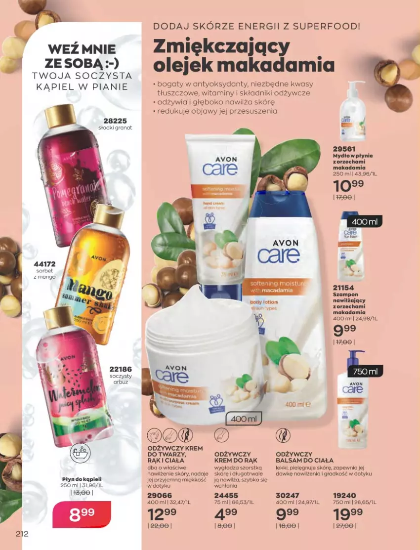 Gazetka promocyjna Avon - Katalog Avon 10/2021 kampania październik - ważna 01.09 do 31.10.2021 - strona 208 - produkty: Arbuz, Balsam do ciała, Body, Fa, Gra, Granat, Krem do twarzy, Mydło, Olej, Szampon