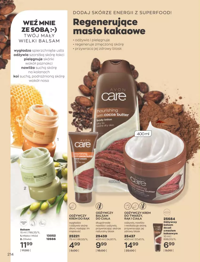 Gazetka promocyjna Avon - Katalog Avon 10/2021 kampania październik - ważna 01.09 do 31.10.2021 - strona 210 - produkty: Kakao, Krem do rąk, LANA, Masło, Miód, Mleko