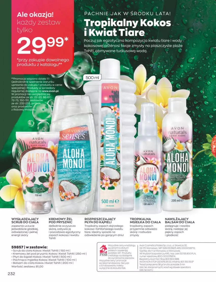 Gazetka promocyjna Avon - Katalog Avon 10/2021 kampania październik - ważna 01.09 do 31.10.2021 - strona 228 - produkty: Balsam do ciała, Fa, Kokos, LG, Płyn do kąpieli, Zupa