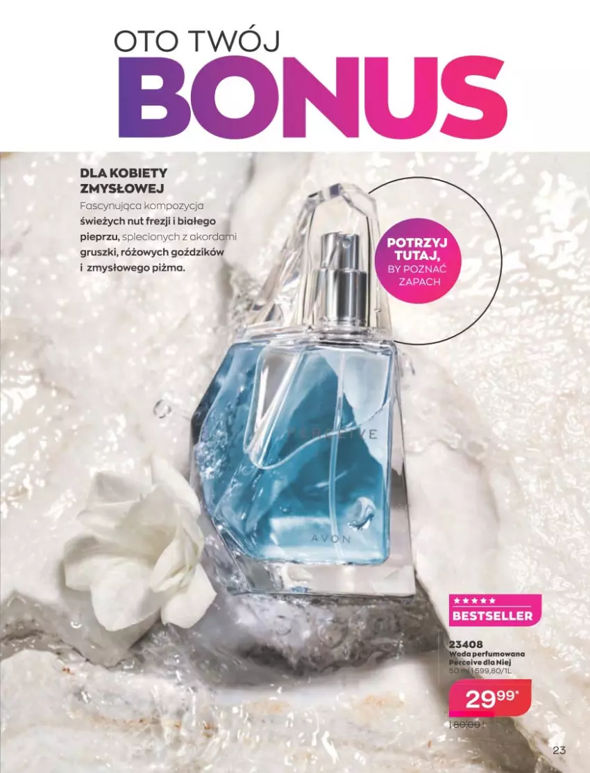 Gazetka promocyjna Avon - Katalog Avon 10/2021 kampania październik - ważna 01.09 do 31.10.2021 - strona 23 - produkty: Fa, Gruszki, Perfum, Pieprz, Woda, Woda perfumowana