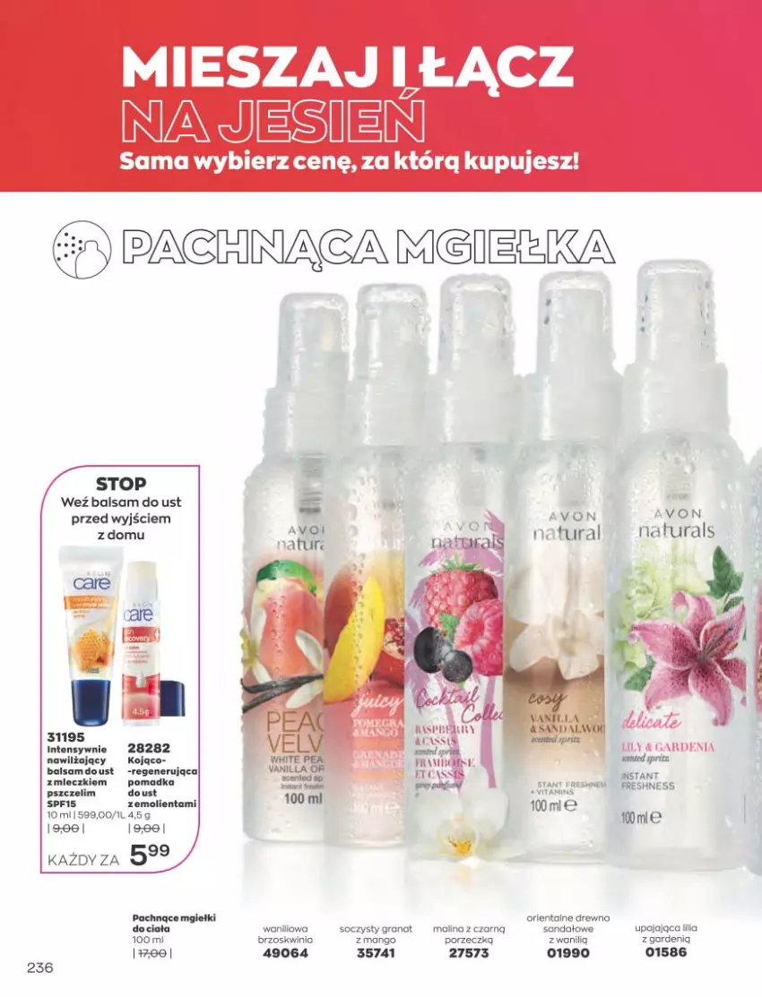 Gazetka promocyjna Avon - Katalog Avon 10/2021 kampania październik - ważna 01.09 do 31.10.2021 - strona 232 - produkty: Balsam do ust, Gra, Granat, Mango, Por, Sandał, Top