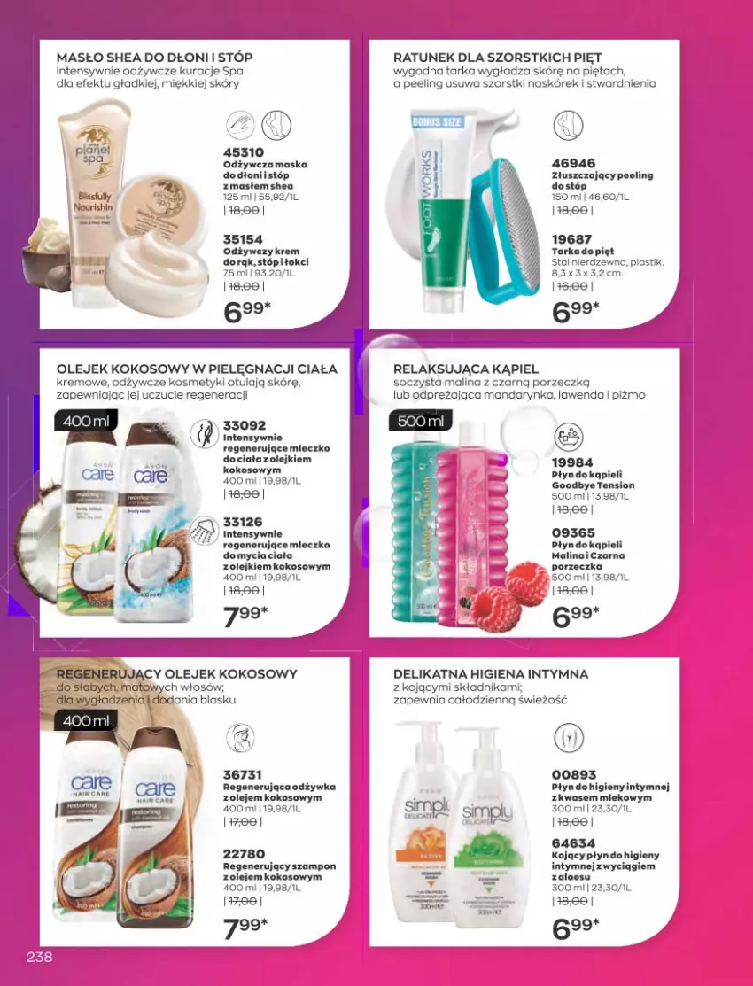 Gazetka promocyjna Avon - Katalog Avon 10/2021 kampania październik - ważna 01.09 do 31.10.2021 - strona 234 - produkty: Kokos, Maska, Masło, Mleczko, Mleko, Mop, Olej, Peeling, Por, Szampon, Tarka