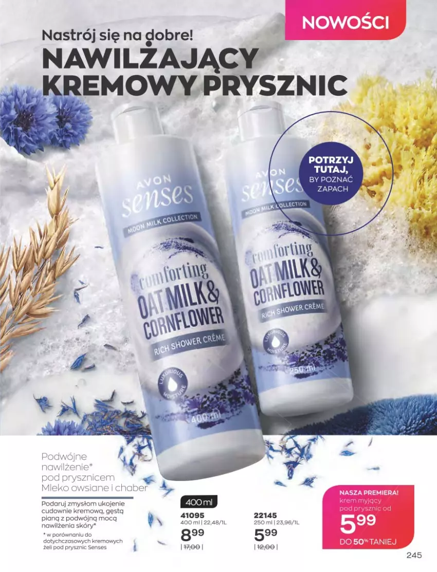 Gazetka promocyjna Avon - Katalog Avon 10/2021 kampania październik - ważna 01.09 do 31.10.2021 - strona 241 - produkty: Mleko, Mleko owsiane, Por, Senses