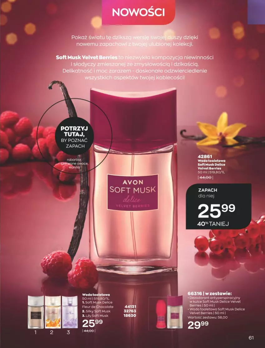 Gazetka promocyjna Avon - Katalog Avon 10/2021 kampania październik - ważna 01.09 do 31.10.2021 - strona 57 - produkty: Mus, Velvet, Woda, Woda toaletowa