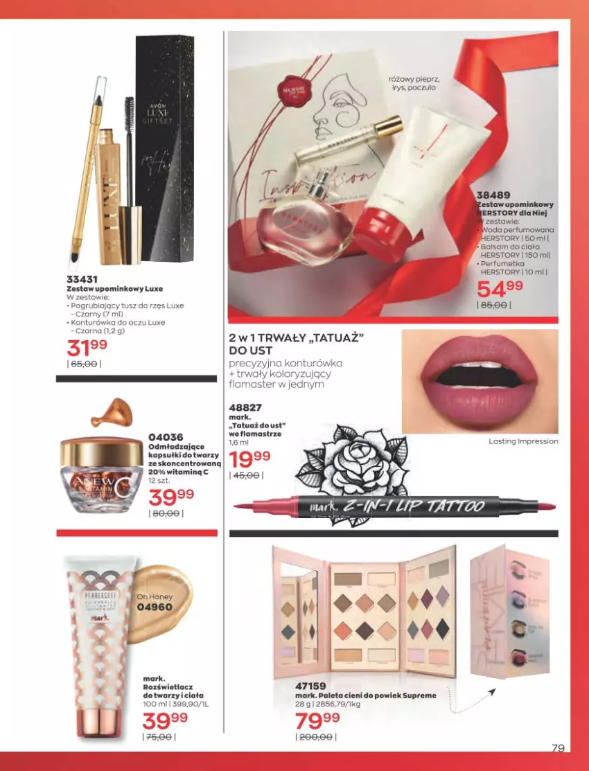 Gazetka promocyjna Avon - Katalog Avon 10/2021 kampania październik - ważna 01.09 do 31.10.2021 - strona 75 - produkty: Bols, Konturówka do oczu, Paleta, Perfum, Rozświetlacz, Tusz