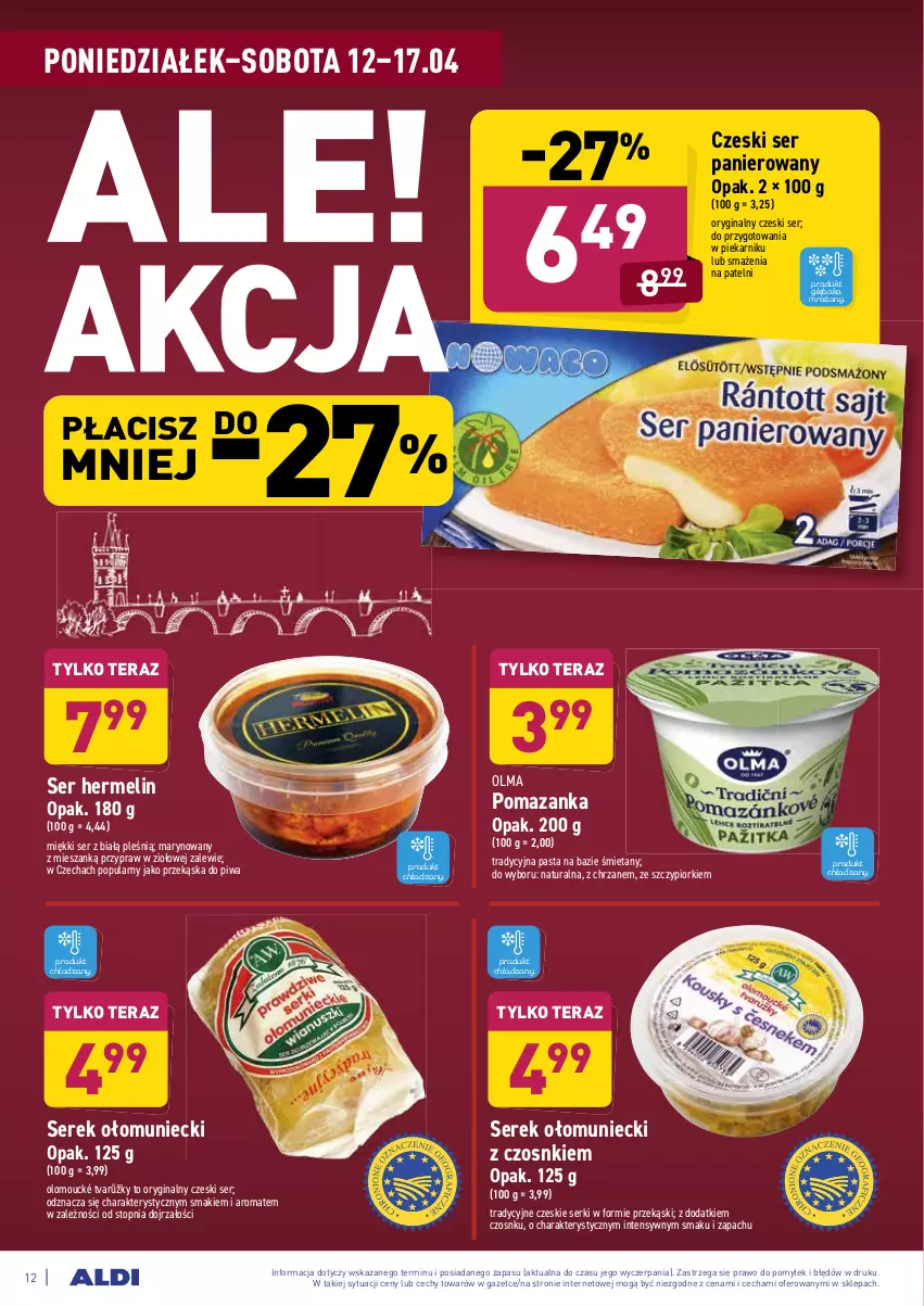 Gazetka promocyjna Aldi - ważna 12.04 do 17.04.2021 - strona 12 - produkty: Chrzan, Gin, Olma, Piekarnik, Piwa, Ser, Serek, Tera, Top