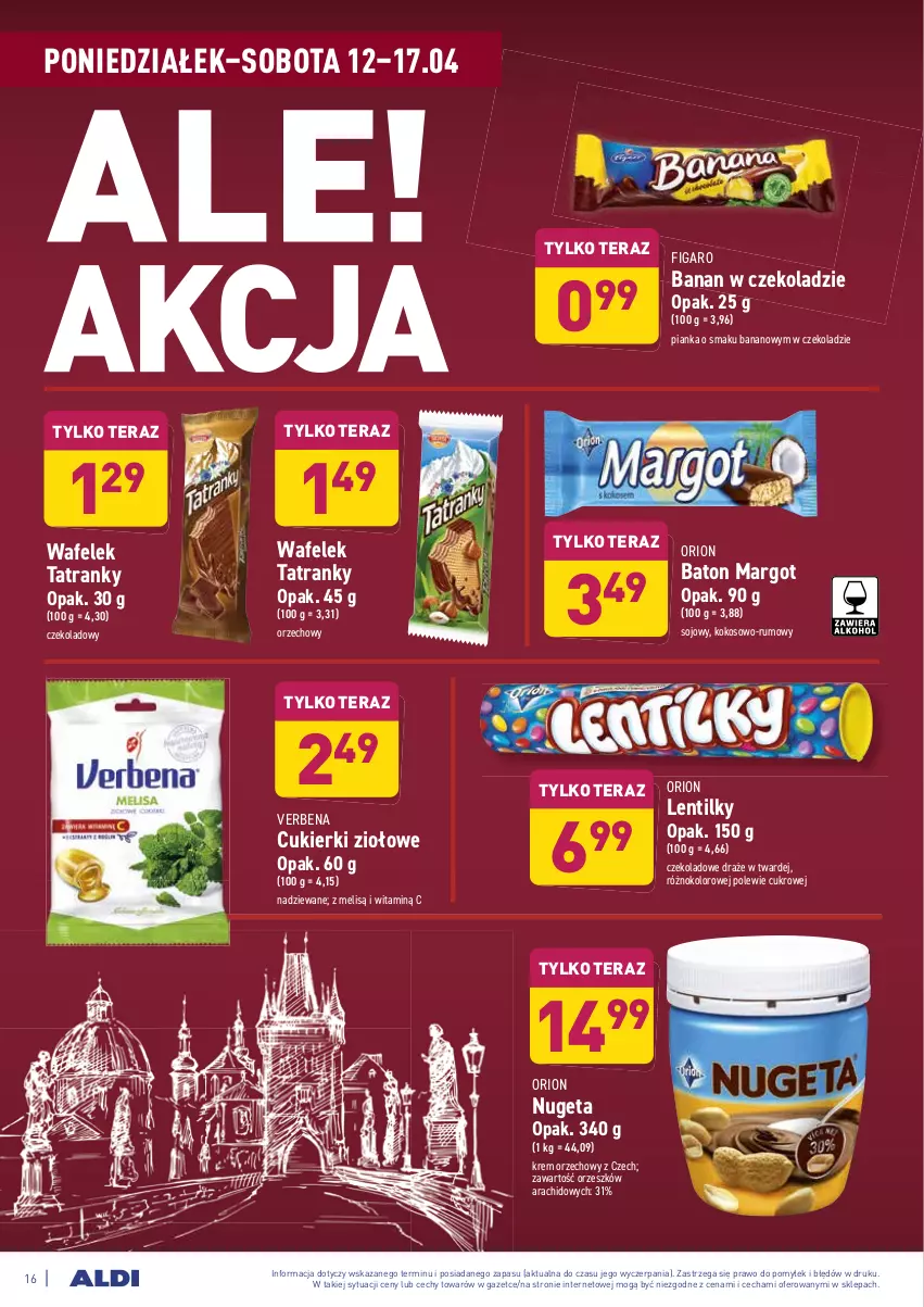 Gazetka promocyjna Aldi - ważna 12.04 do 17.04.2021 - strona 16 - produkty: Baton, Cukier, Cukierki, Kokos, Krem orzechowy, Rum, Tatra, Tera, Tran, Wafelek