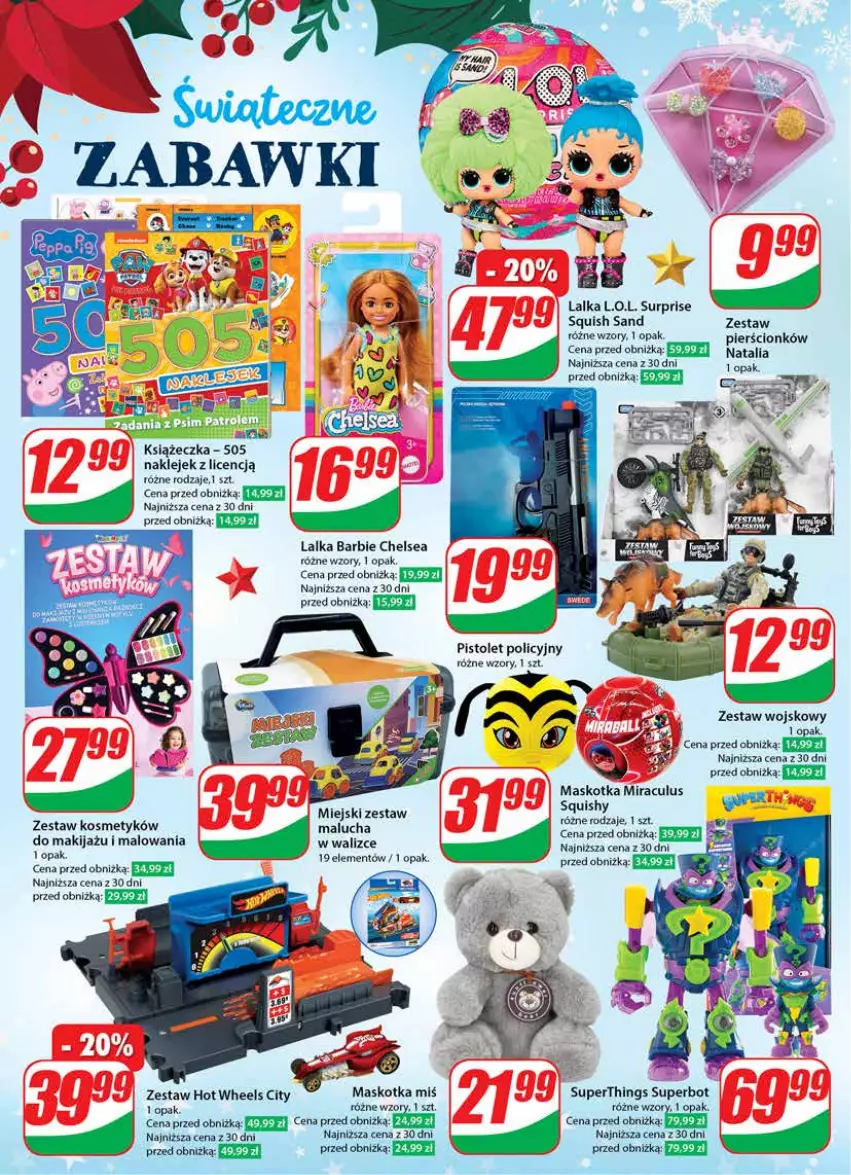 Gazetka promocyjna Dino - Gazetka 50 - ważna 13.12 do 19.12.2023 - strona 22 - produkty: Barbie, Hot Wheels, Klej, Koc, L.O.L., Lalka, Makijaż, Pistolet, Por