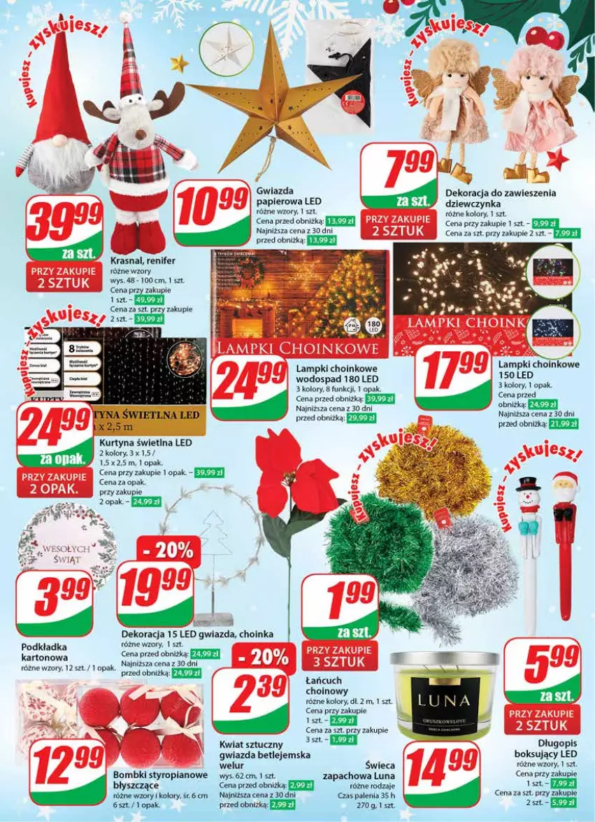 Gazetka promocyjna Dino - Gazetka 50 - ważna 13.12 do 19.12.2023 - strona 23 - produkty: Bombki, Choinka, Długopis, Gwiazda, Inka, Papier, Podkład, Podkładka, Renifer