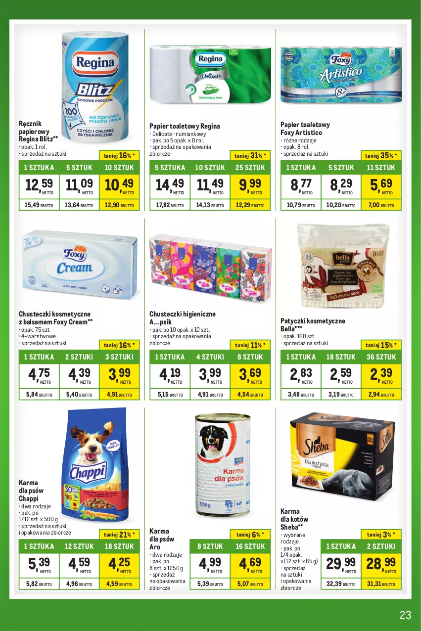 Gazetka promocyjna Makro - Kupujesz więcej płacisz mniej - oferta z alkoholem - ważna 23.01 do 19.02.2024 - strona 23 - produkty: Bell, Bella, Chappi, Chusteczki, Chusteczki kosmetyczne, Foxy, Gin, Papier, Papier toaletowy, Patyczki kosmetyczne, Ręcznik, Rum, Sheba