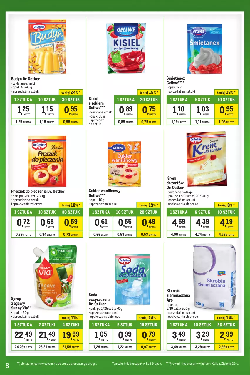 Gazetka promocyjna Makro - Kupujesz więcej płacisz mniej - oferta z alkoholem - ważna 23.01 do 19.02.2024 - strona 8 - produkty: Budyń, Cukier, Cukier wanilinowy, Dr. Oetker, Kisiel, Krem do tortów, Piec, Proszek do pieczenia, Skrobia ziemniaczana, Soda oczyszczona, Sok, Syrop