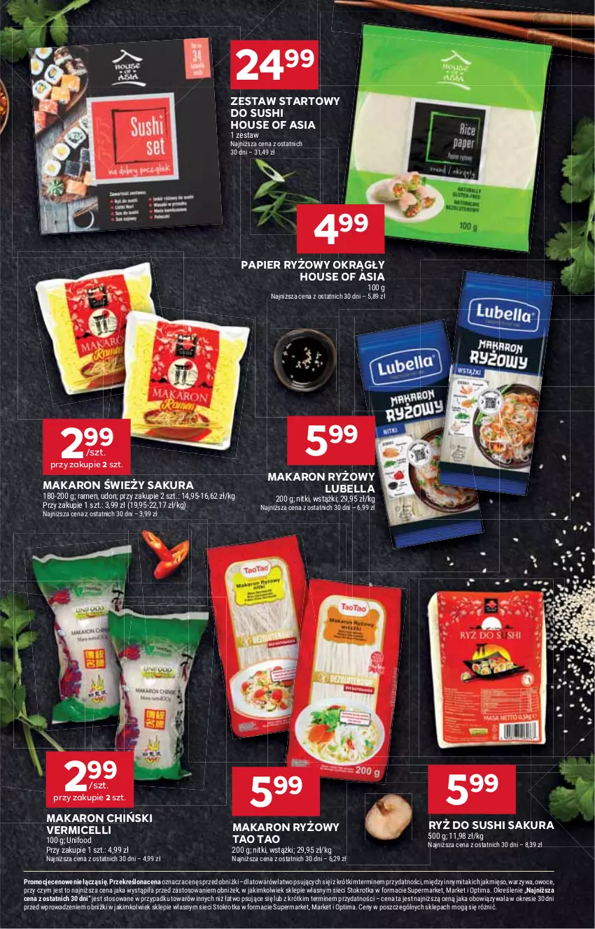 Gazetka promocyjna Stokrotka - Supermarket - ważna 19.02 do 25.02.2026 - strona 21 - produkty: Bell, Bella, House of Asia, Lubella, Makaron, Makaron chiński, Makaron ryżowy, Mięso, Optima, Owoce, Papier, Papier ryżowy, Ryż, Ryż do sushi, Sushi, Warzywa