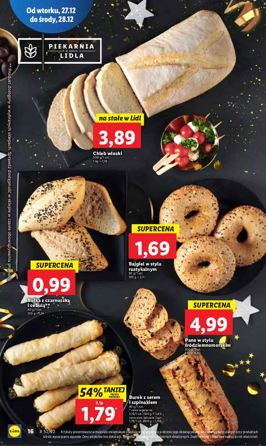 Gazetka promocyjna Lidl - GAZETKA - ważna 27.12 do 28.12.2022 - strona 18 - produkty: Bułka, Chleb, Rust, Ser, Szpinak