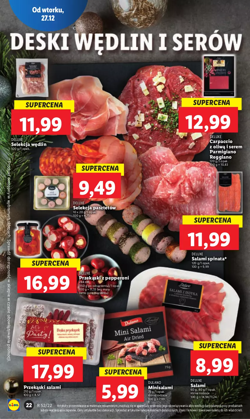 Gazetka promocyjna Lidl - GAZETKA - ważna 27.12 do 28.12.2022 - strona 24 - produkty: Carpaccio, Dulano, Pasztet, Salami, Ser