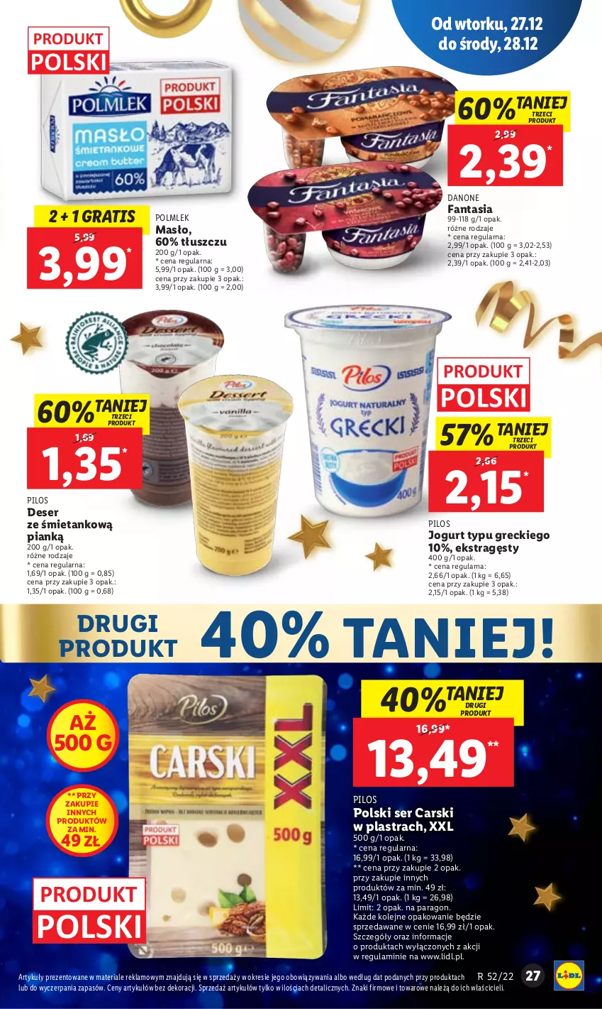 Gazetka promocyjna Lidl - GAZETKA - ważna 27.12 do 28.12.2022 - strona 29 - produkty: Cars, Danone, Danone Fantasia, Deser, Fa, Fanta, Gra, Jogurt, Masło, Olej, Pilos, POLMLEK, Ser