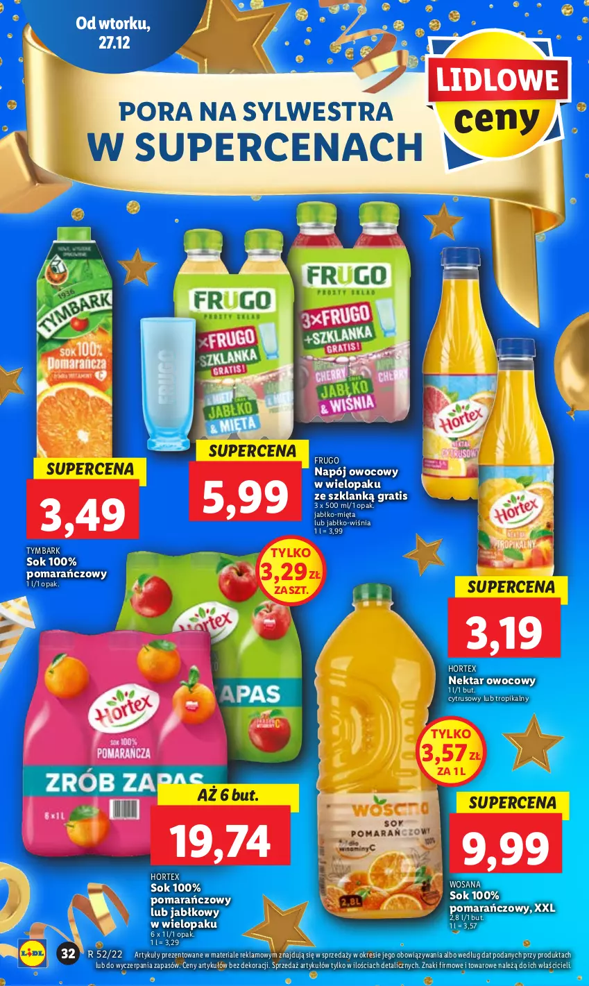 Gazetka promocyjna Lidl - GAZETKA - ważna 27.12 do 28.12.2022 - strona 38 - produkty: Gra, Hortex, Mięta, Napój, Nektar, Por, Sok, Tymbark, Wosana