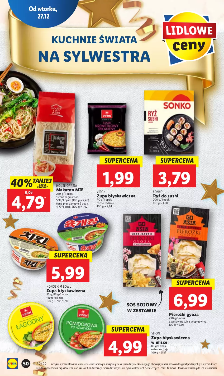 Gazetka promocyjna Lidl - GAZETKA - ważna 27.12 do 28.12.2022 - strona 56 - produkty: House of Asia, Makaron, Ryż, Ryż do sushi, Sonko, Sos, Sos sojowy, Sushi, Zupa