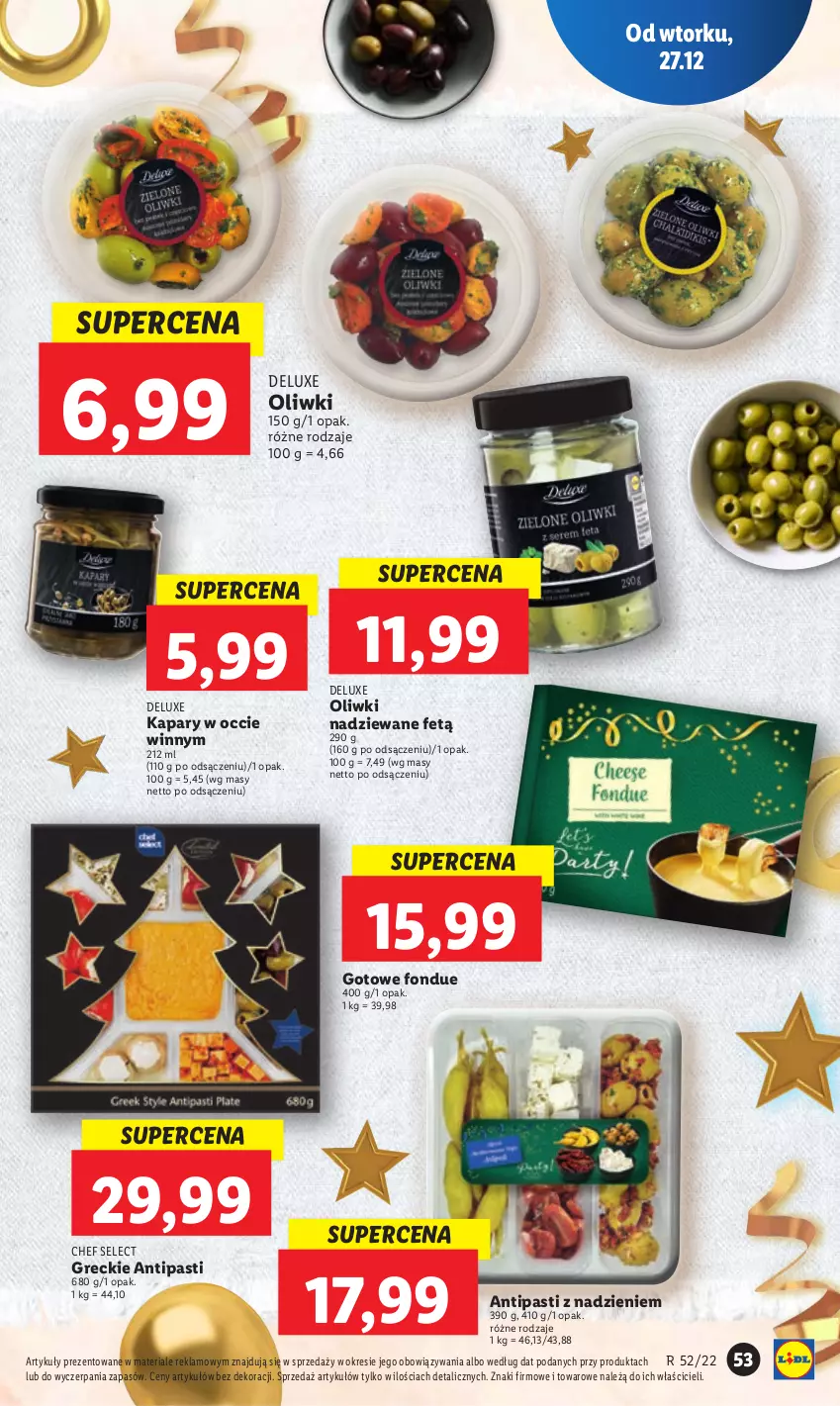 Gazetka promocyjna Lidl - GAZETKA - ważna 27.12 do 28.12.2022 - strona 59 - produkty: Fondue, Kapary, Oliwki