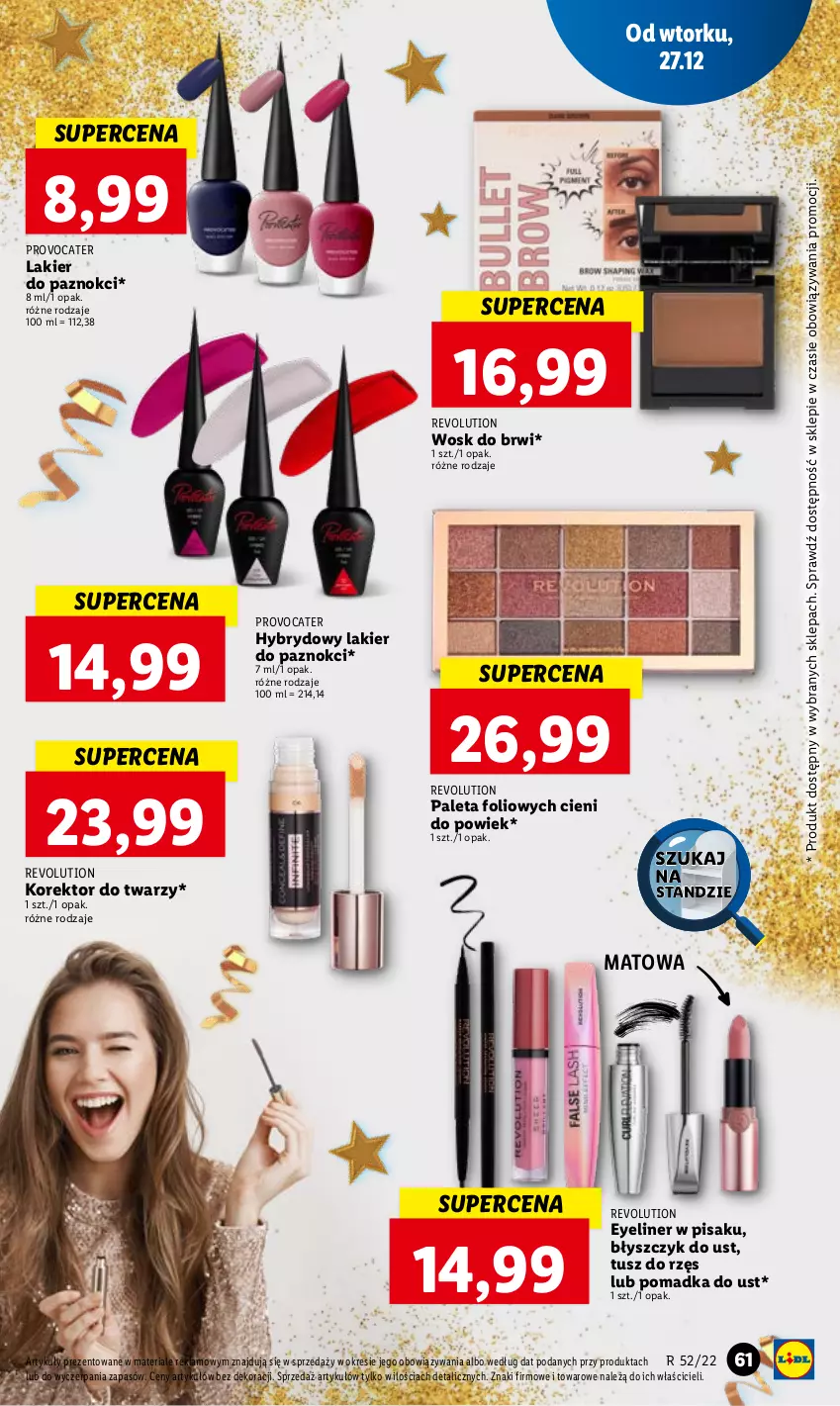 Gazetka promocyjna Lidl - GAZETKA - ważna 27.12 do 28.12.2022 - strona 67 - produkty: Błyszczyk do ust, Korektor do twarzy, Lakier, Lakier do paznokci, Paleta, Tusz