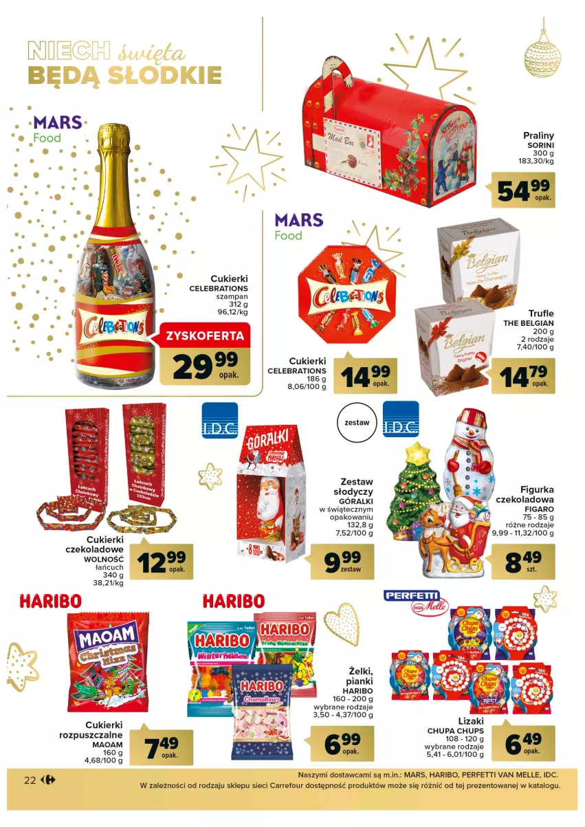 Gazetka promocyjna Carrefour - Gazetka Prezenty część 2 - ważna 29.11 do 24.12.2022 - strona 22 - produkty: Chupa Chups, Cukier, Cukierki, Góralki, Haribo, LG, Lizaki, Mars, Praliny