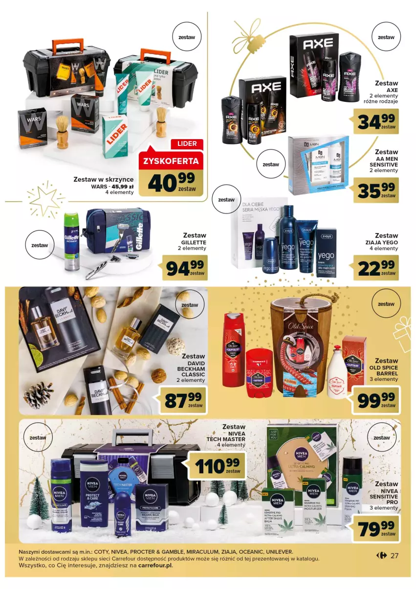 Gazetka promocyjna Carrefour - Gazetka Prezenty część 2 - ważna 29.11 do 24.12.2022 - strona 27 - produkty: Gillette, Koc, Nivea, Old Spice, Ziaja