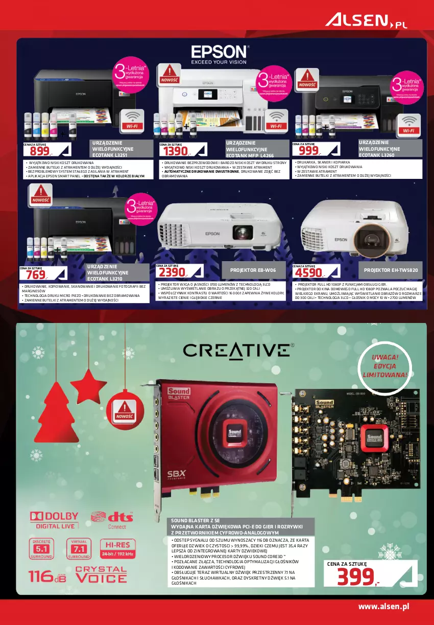 Gazetka promocyjna Alsen - Gazetka Alsen - ważna 01.12 do 31.12.2021 - strona 3 - produkty: Drukarka, Gin, Głośnik, Gra, Kosz, Kret, Obraz, Procesor, Silan, Skaner, Tera, Urządzenie wielofunkcyjne