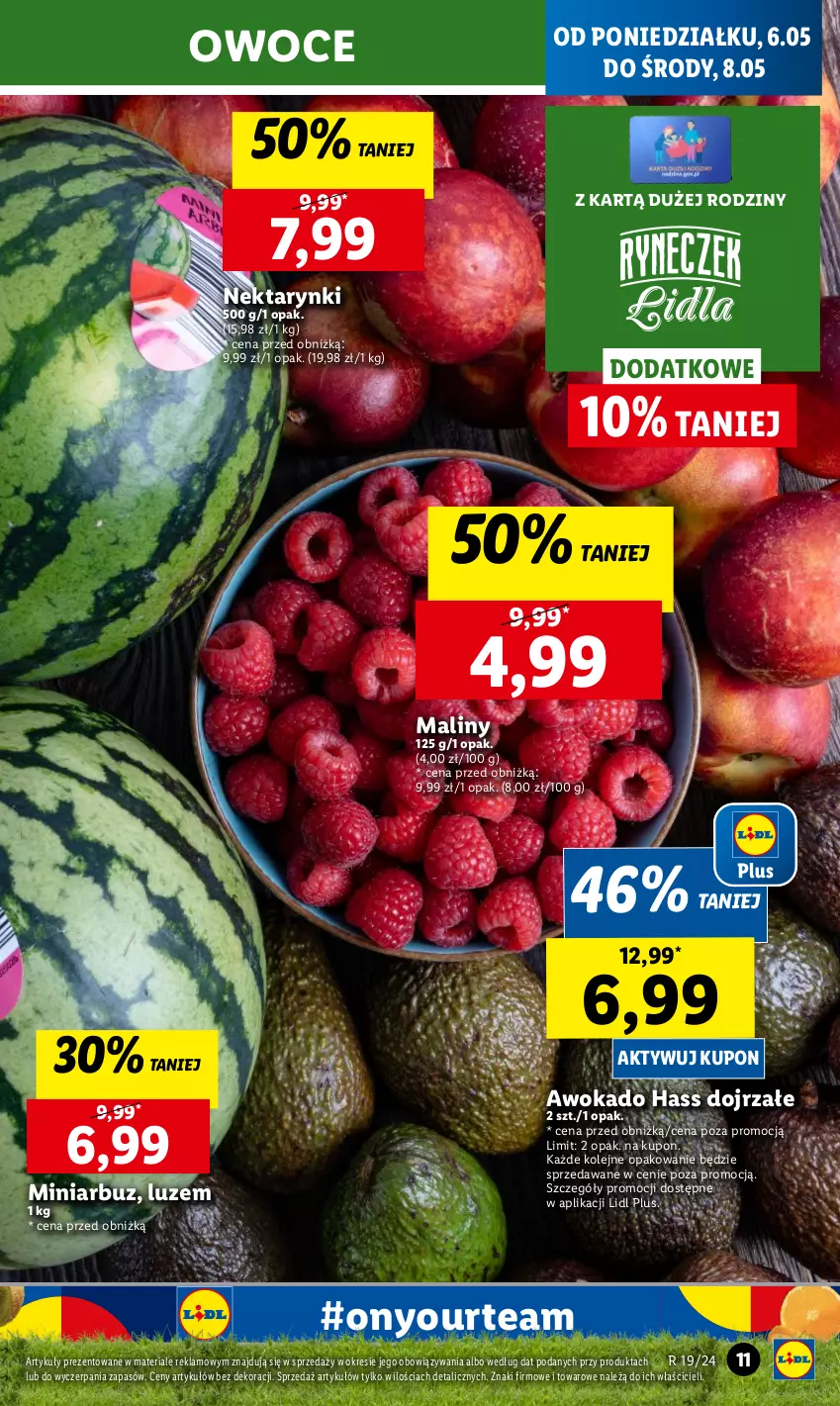 Gazetka promocyjna Lidl - GAZETKA - ważna 06.05 do 08.05.2024 - strona 15 - produkty: Arbuz, Chleb, Maliny, Nektar, Olej, Owoce, Ser