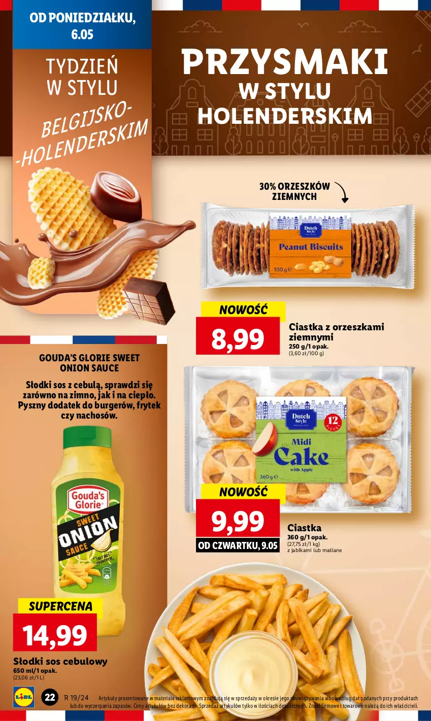 Gazetka promocyjna Lidl - GAZETKA - ważna 06.05 do 08.05.2024 - strona 28 - produkty: Burger, Ciastka, Gouda, Jabłka, LG, Przysmaki, Sos