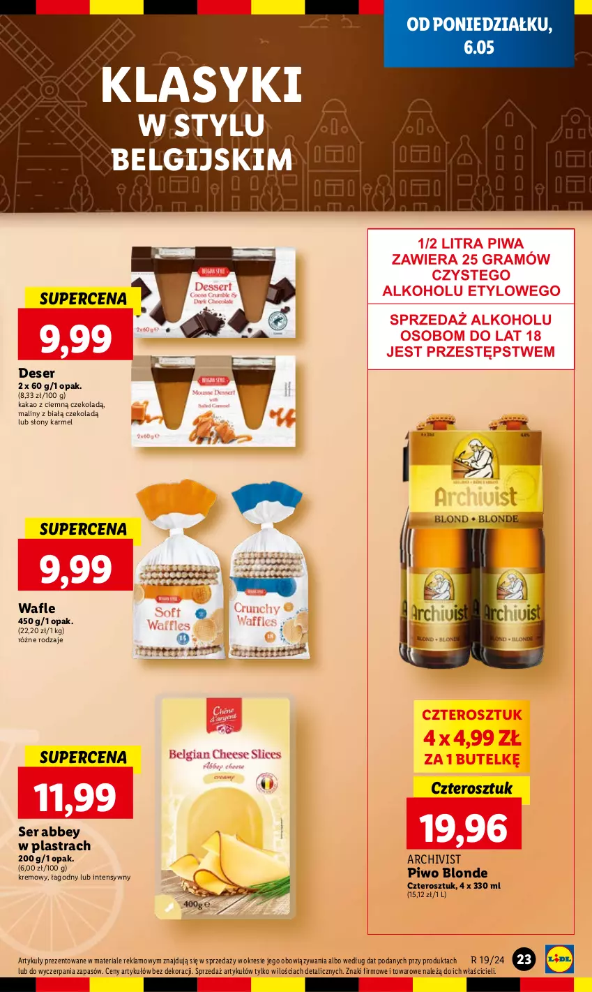 Gazetka promocyjna Lidl - GAZETKA - ważna 06.05 do 08.05.2024 - strona 29 - produkty: Deser, Kakao, LG, Maliny, Piwo, Ser, Wafle