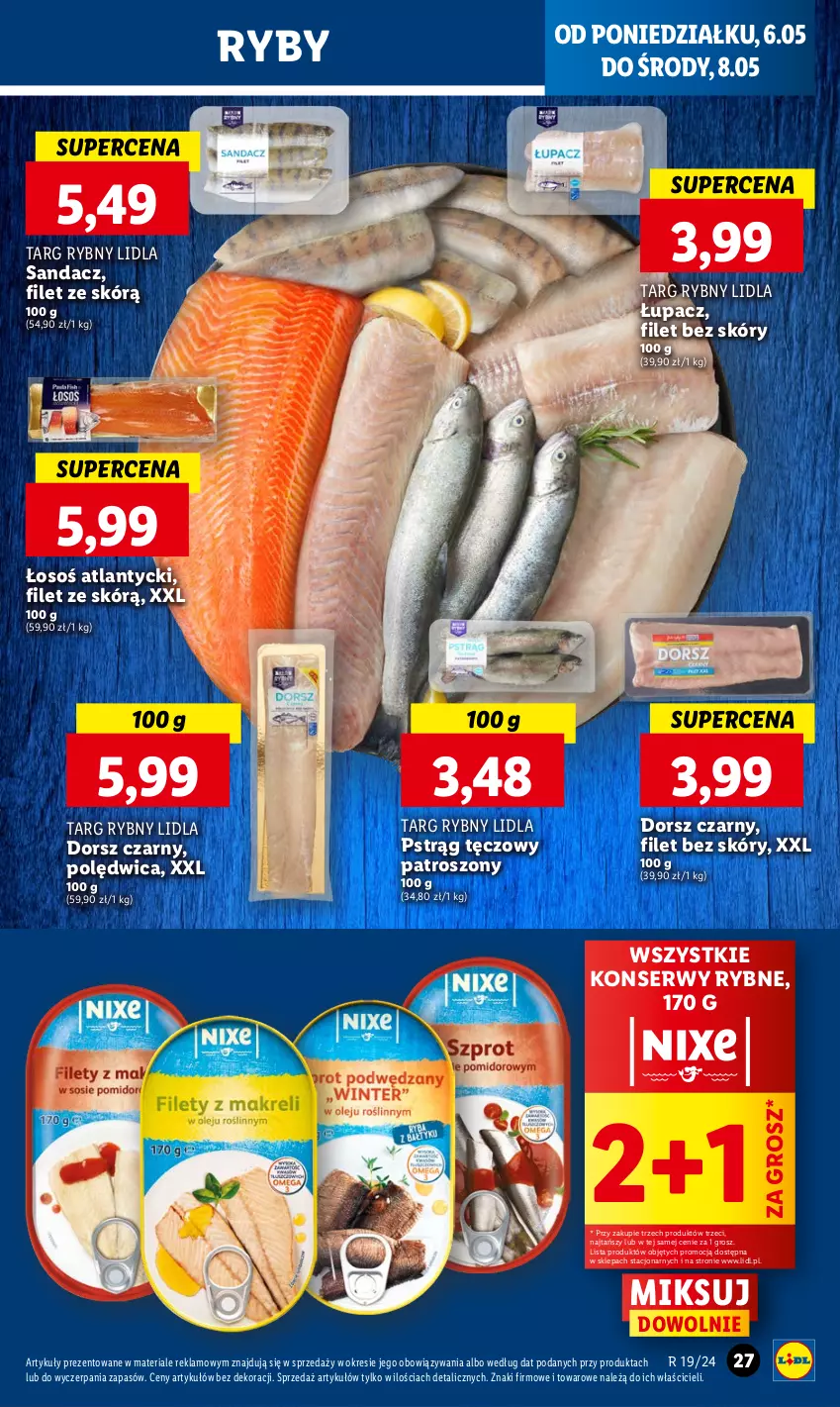 Gazetka promocyjna Lidl - GAZETKA - ważna 06.05 do 08.05.2024 - strona 33 - produkty: Dorsz, Polędwica, Pstrąg, Pstrąg tęczowy, Sandacz, Ser